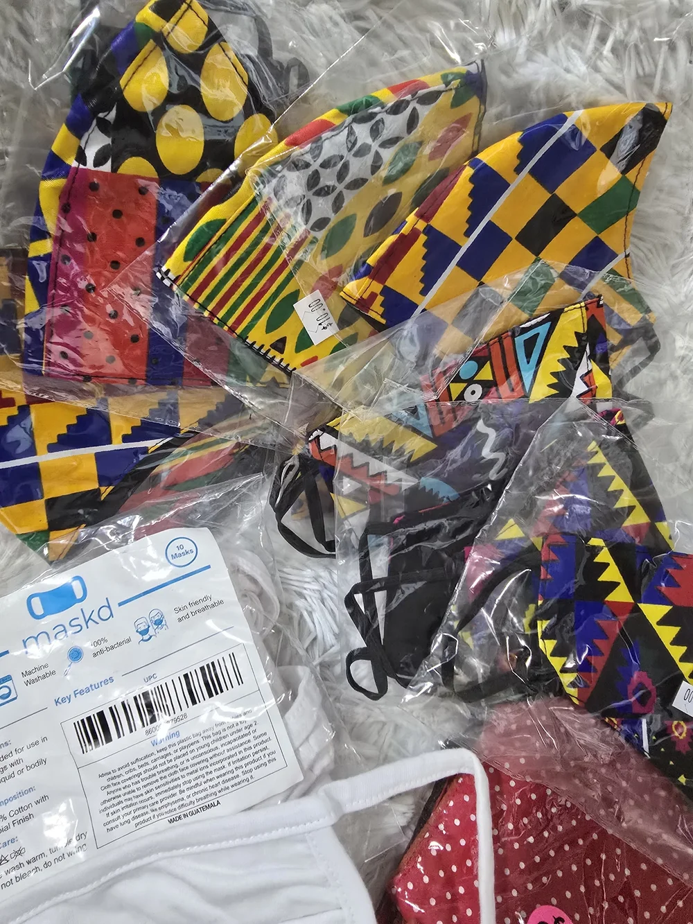 Over 20 Yellow Multicolor African Print Women's Face Mask And More - Pack
